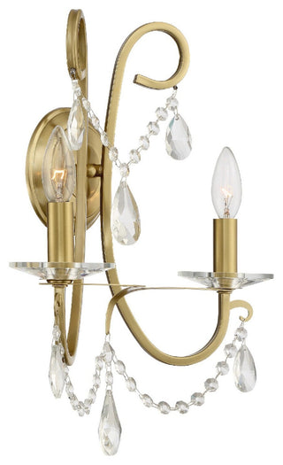 Crystorama 6822-VG-CL-MWP, 2-Light Wall Mount, Vibrant Gold