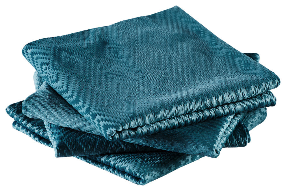 IKAT Velvet Pillow Shell Sets, Storm Blue, 4 Piece 20" X 20"