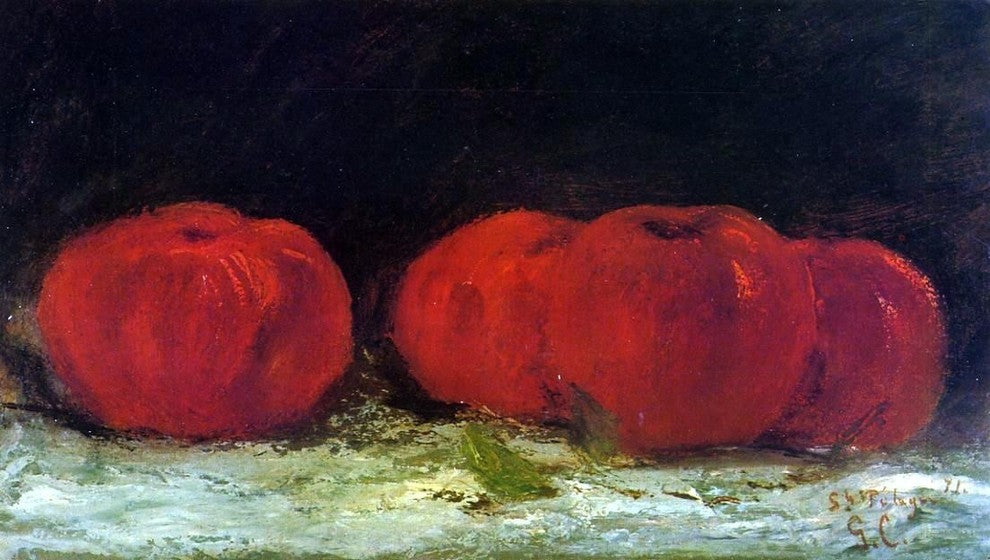 Gustave Courbet Red Apples, 15"x30" Wall Decal