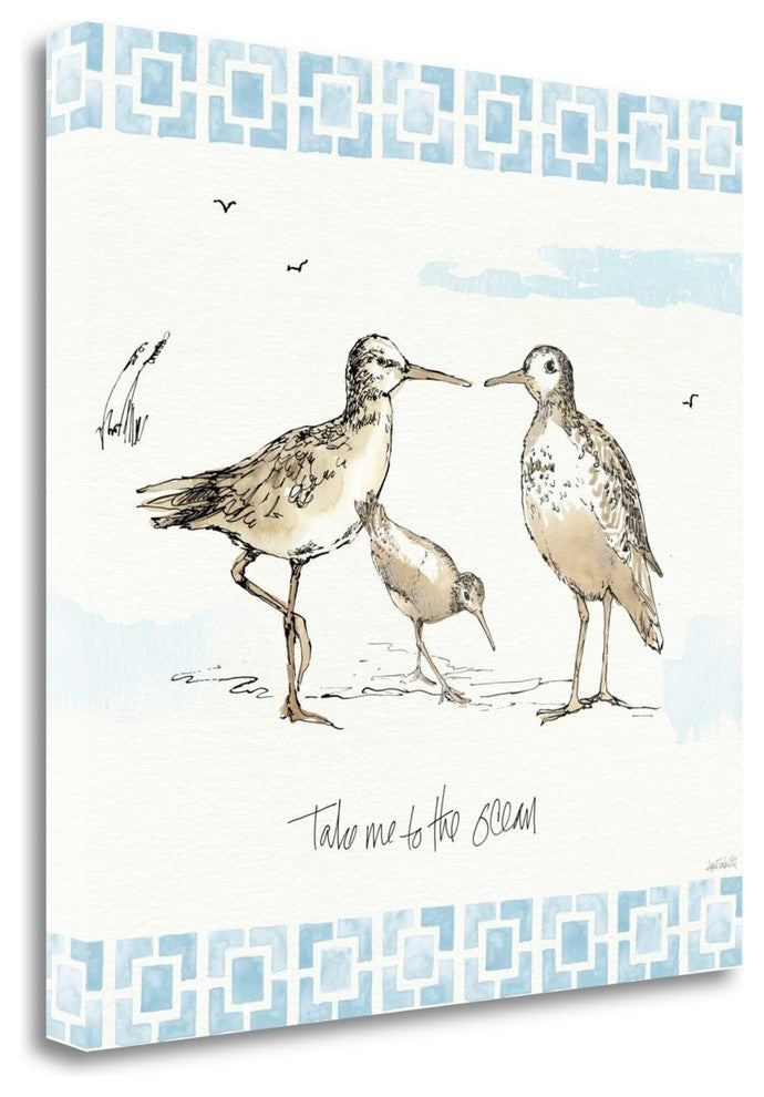 "Sandpiper Sea III" By Anne Tavoletti, Giclee Print on Gallery Wrap Canvas