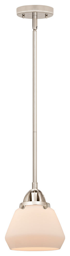 Fulton Mini Pendant, Polished Nickel, Matte White, Matte White