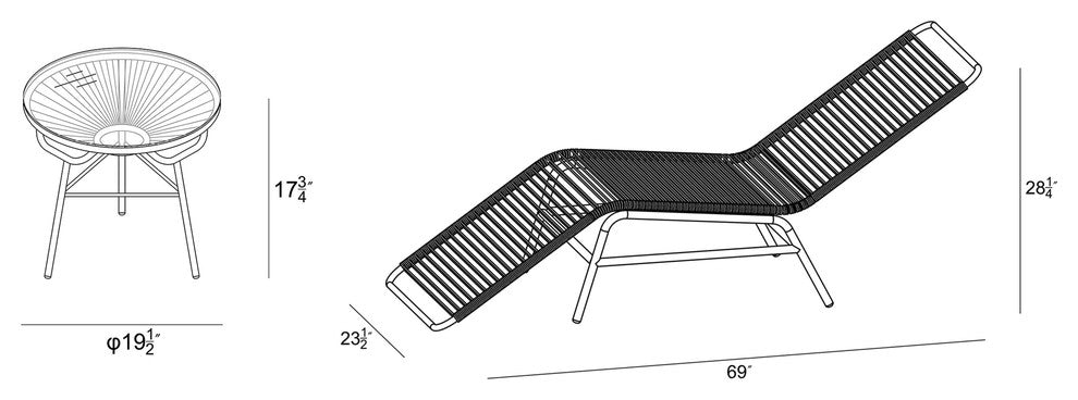 Acapulco 6 Piece Chaise Lounge Set, Glacier Blue