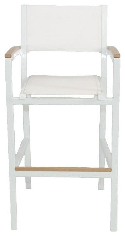Riviera Outdoor Aluminum and Sling Bar Chair, White