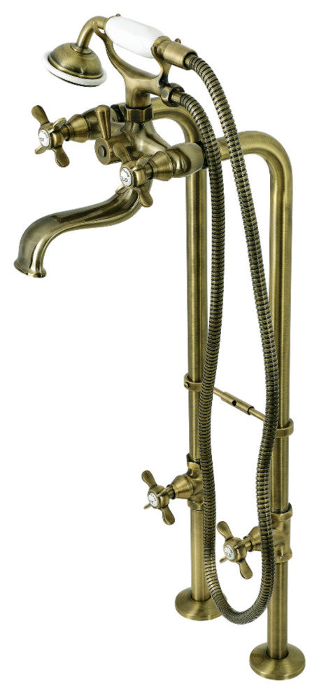 CCK246K3 Freestanding Tub Faucet Package With Supply Line, Antique Brass
