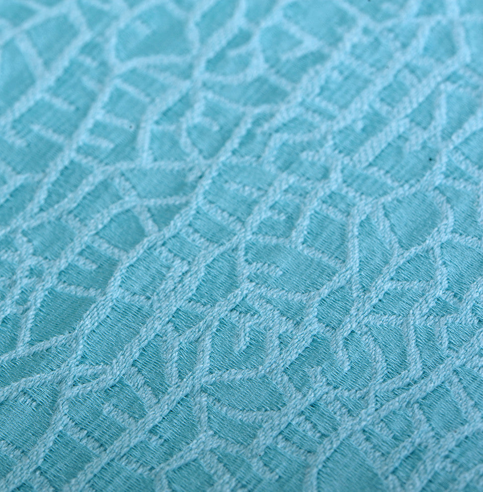 Angola Jacquard Pillow Shell and Valance Set, Crystal Blue, Pillow