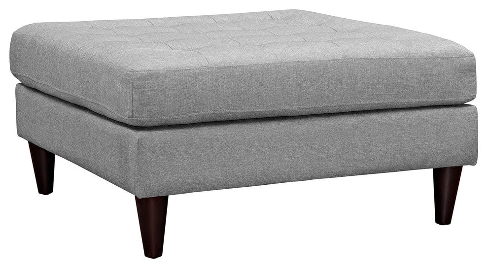 Empress Upholstered Large Ottoman, Light Gray