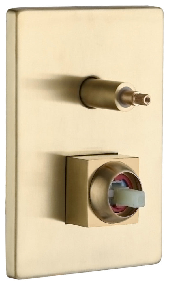 Ceiling Mounted Shower System Set With 16" Rain Shower Head, Brushed Gold