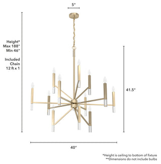 Hunter Sunjai Alturas Gold 12 Light 3-Tier Chandelier Light