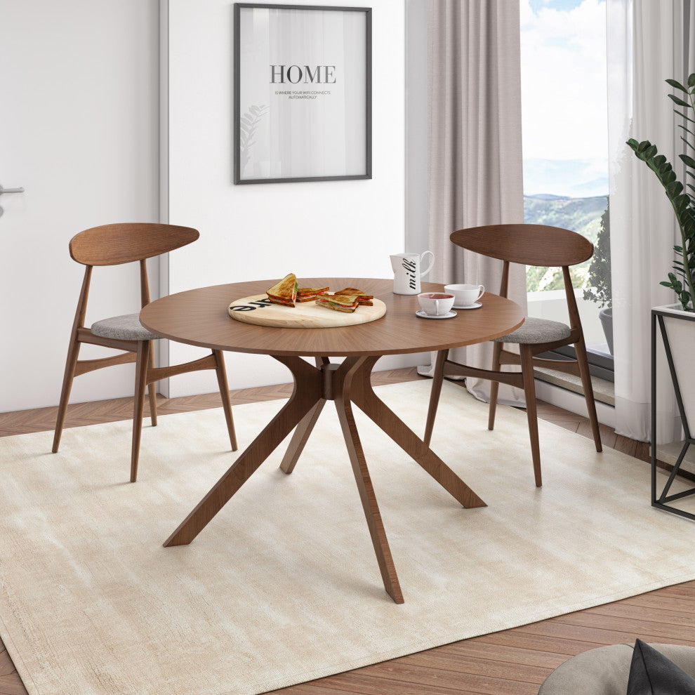 Modrest Prospect Modern Round Walnut Dining Table