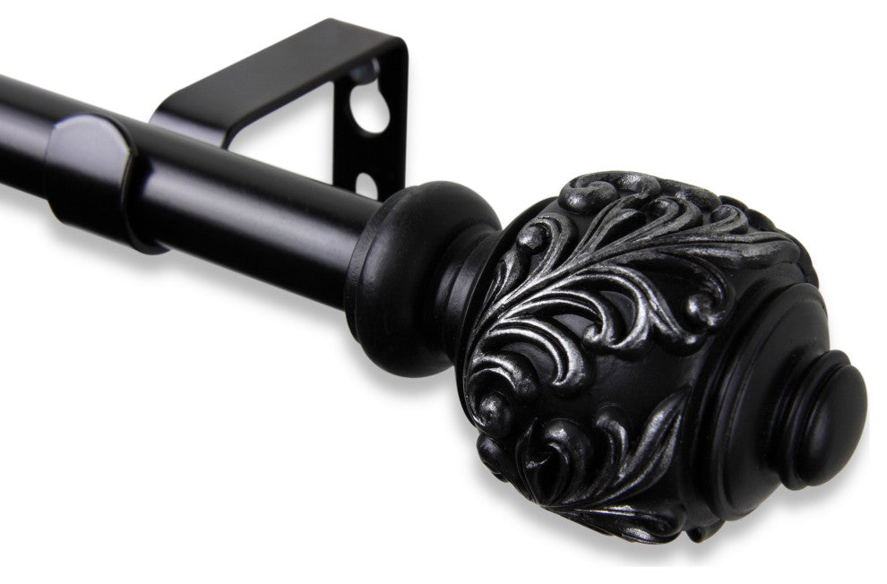 Tilly Curtain Rod, Black, 18-28"
