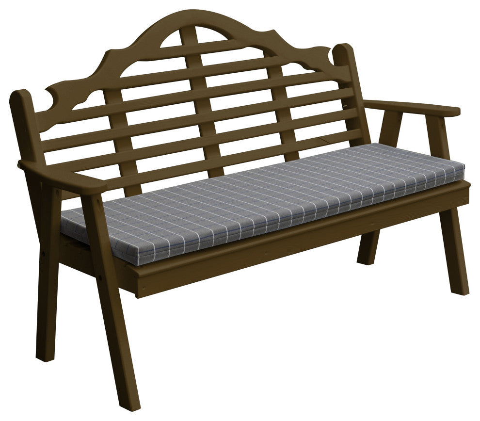 Pine Marlboro Garden Bench, Coffee, 4 Foot