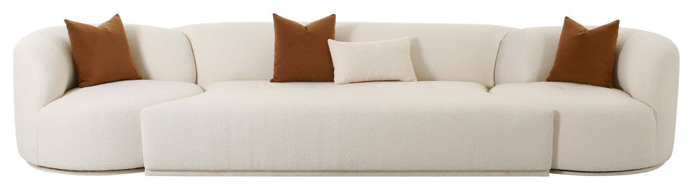 Fickle Cream Boucle 3-Piece Modular Sofa