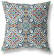 16" Green Orange Cloverleaf Boho Suede Throw Pillow