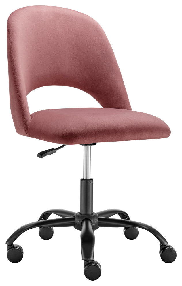 Alby Office Chair, Rose With Black Base