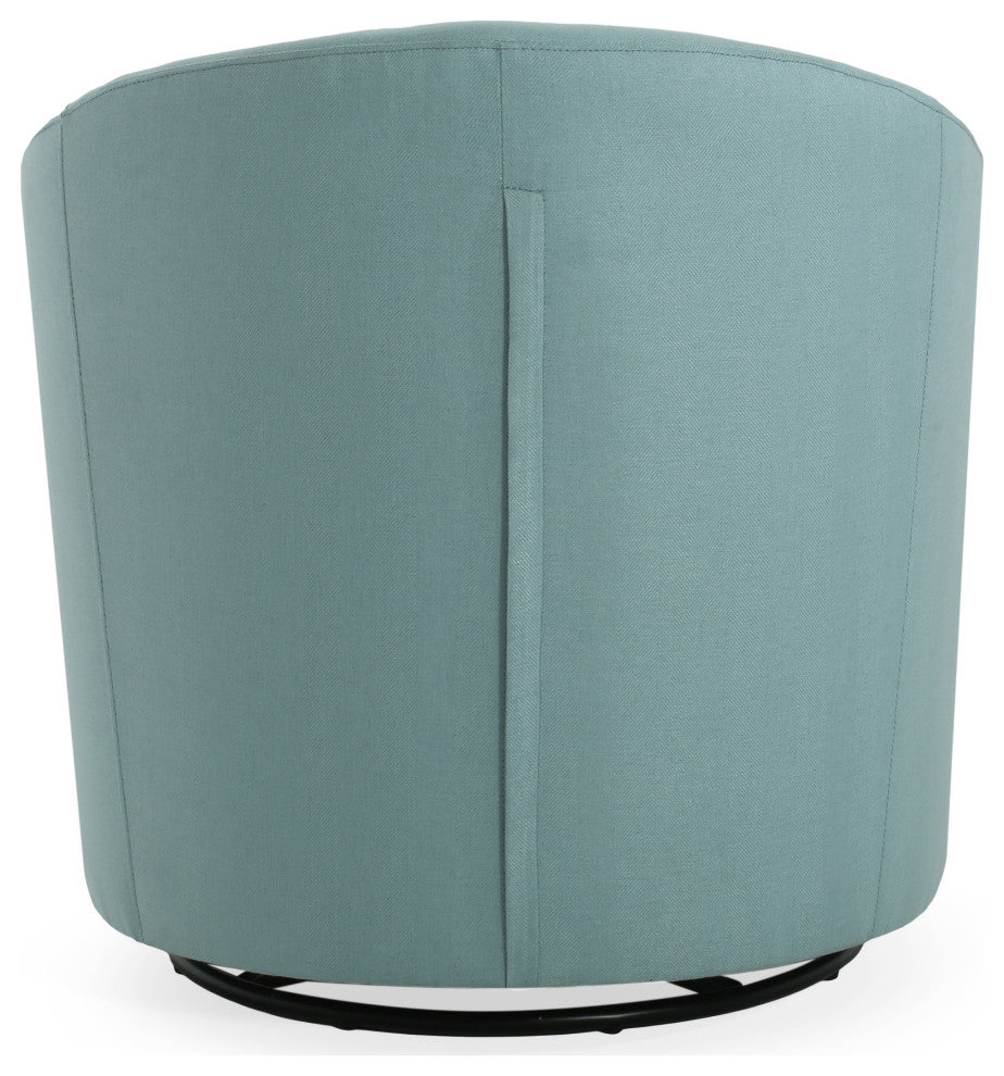 Edmond Contemporary Indoor Swivel Gliding Chair, Light Blue