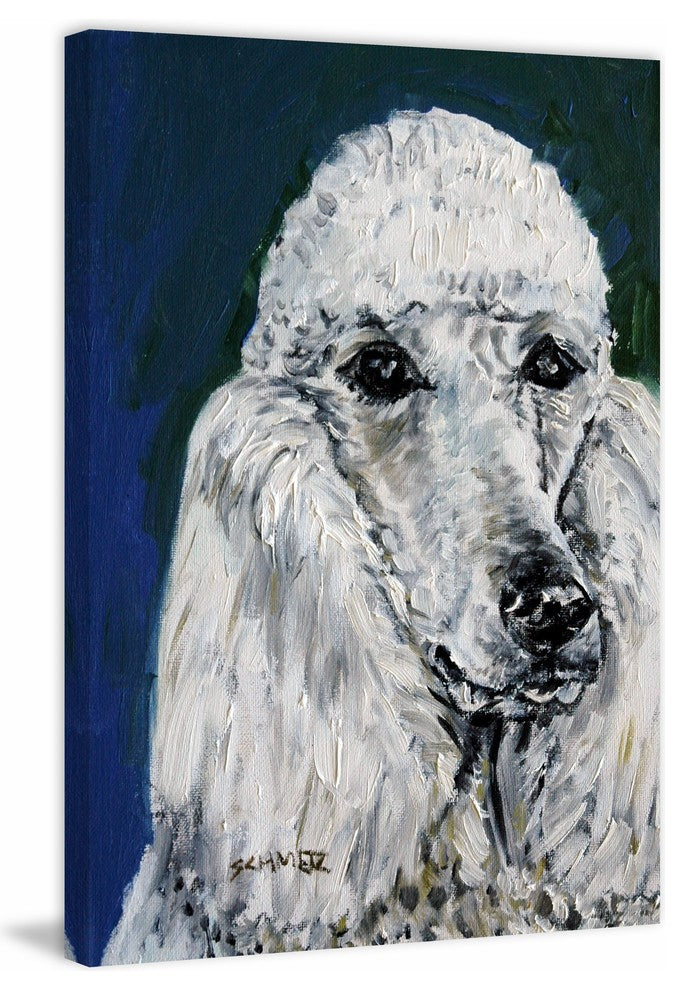 "White Poodle" Painting Print on Wrapped Canvas, 16"x24"