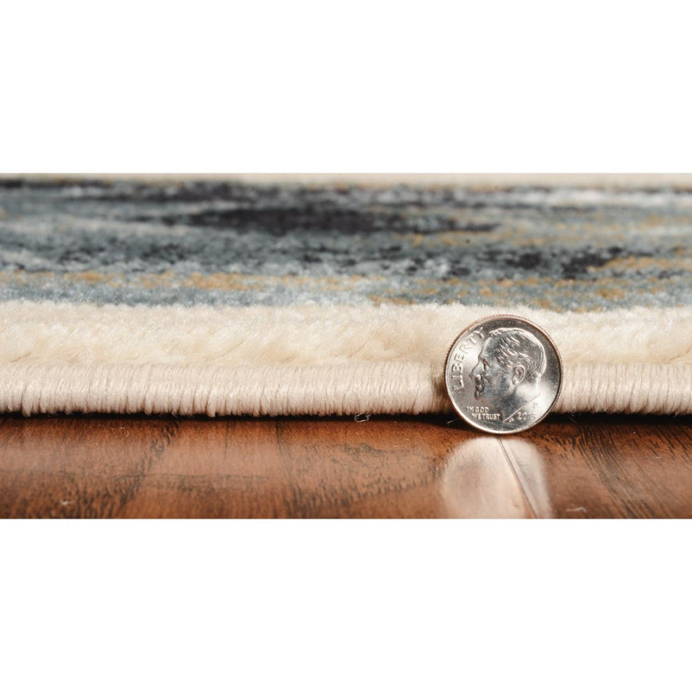 KAS Chester 5634 Ivory/Blue Montana Area Rug, 5'x8'