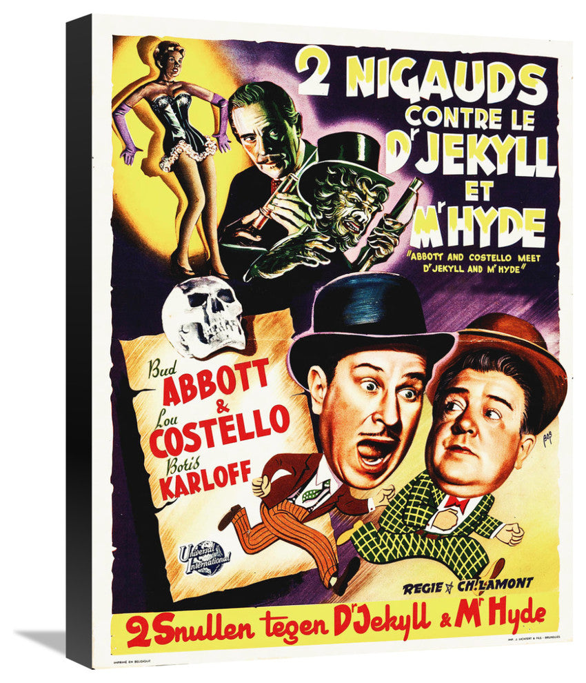 "Abbott & Costello - French - Dr Jekyll And Mr Hyde" Canvas Giclee, 17"x22"