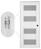Della Bianco Noble with Concealed Hinges, Tempered Frosted Glass, Solid Core, 32" X 80", Left-Hand