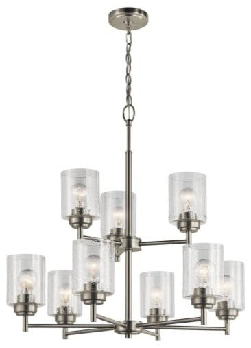 Chandelier 9-Light, Brushed Nickel