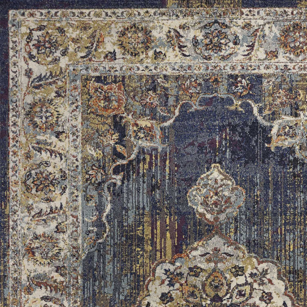 7' X 10'  Polypropylene Navy Area Rug