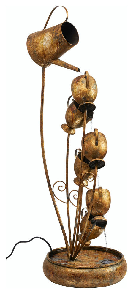 Garden Tea Party Cascading Metal Sculptural Fountain