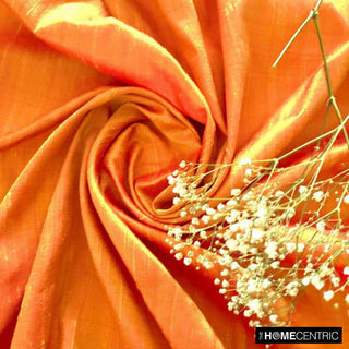 Saffron Orange Silk Dupioni Fabric By The Yard, 5 Yards For Curtain, Dress