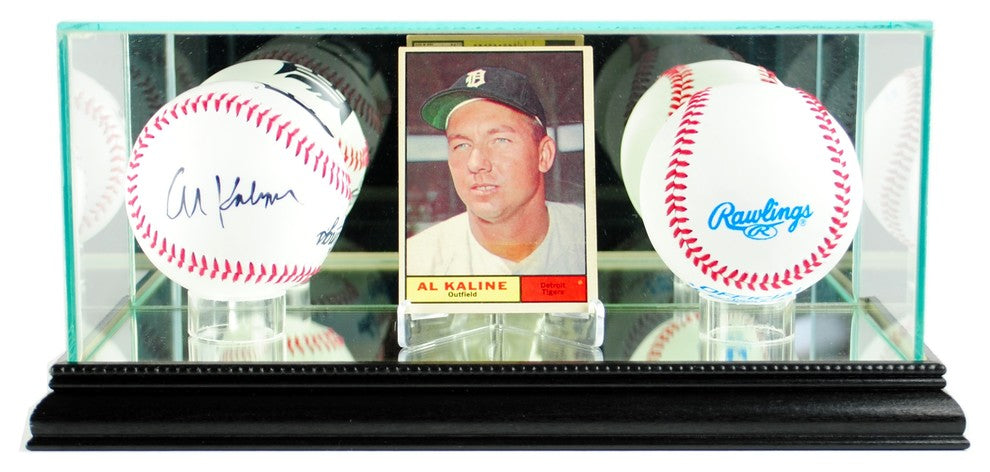 Card and Double Basball Display Case, Black