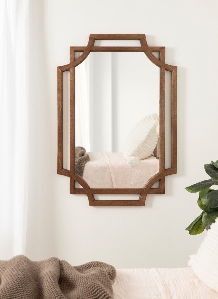 Minuette Wood Framed Wall Mirror, Natural 40x27