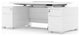 79" Modern Ford White Matte Lacquer Adjustable Height Desk 4-Drawer Storage