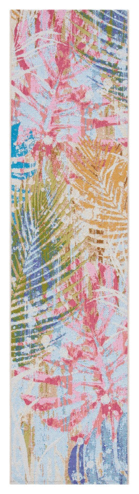 Safavieh Summer SMR487 Indoor-Outdoor Rug, Blue/Beige, 2'x8'