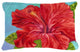 Carolines Treasures  Red Hibiscus by Malenda Trick Fabric Decorative Pillow