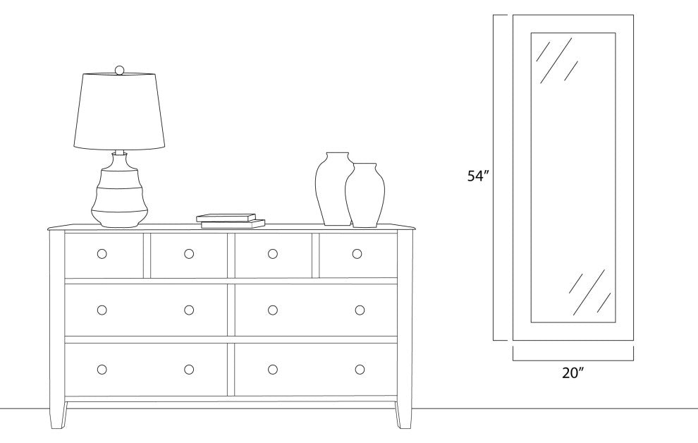 Pendleton Framed Wall Mirror, Grey Oak, 20" X 54"