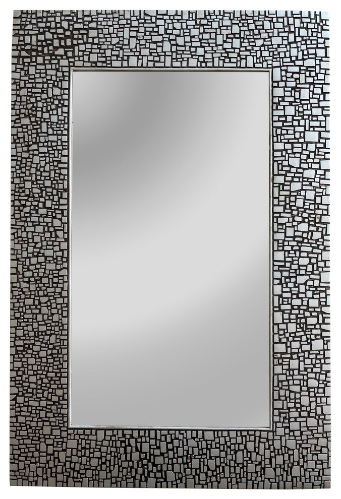 Chloe'S Reflection Contemporary-Style Rectangle Antique Silver Finish 36"