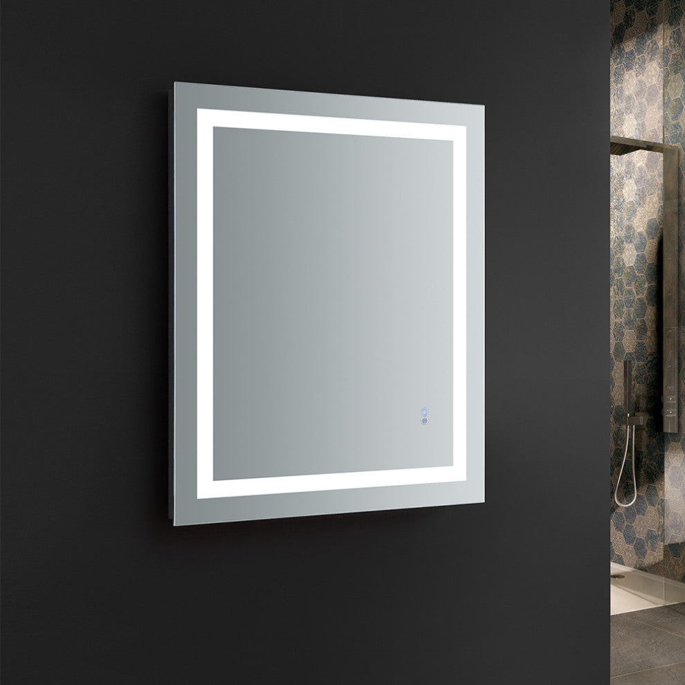 Santo Bathroom Mirror With LED Lighting and Defogger, 24"x30", 36"x30"