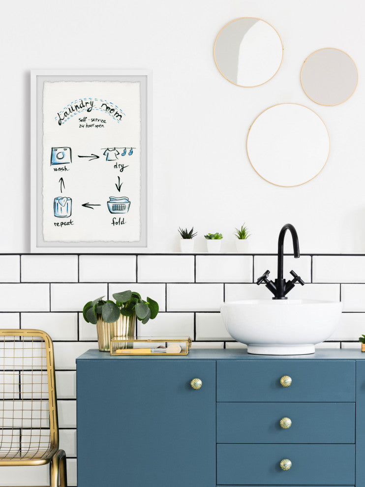 "Laundry Room Cycle" Framed Painting Print, 8x12