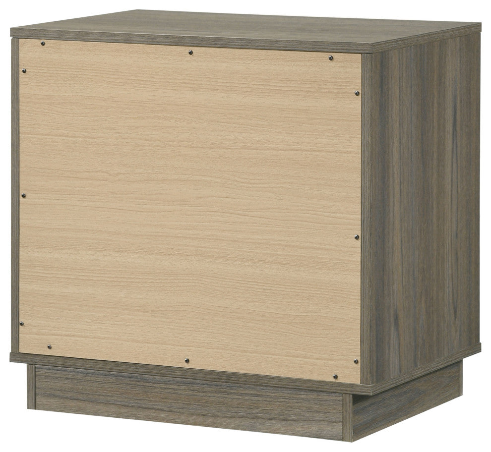 Fenwick 2-drawer Nightstand Bedside Table Grey Oak