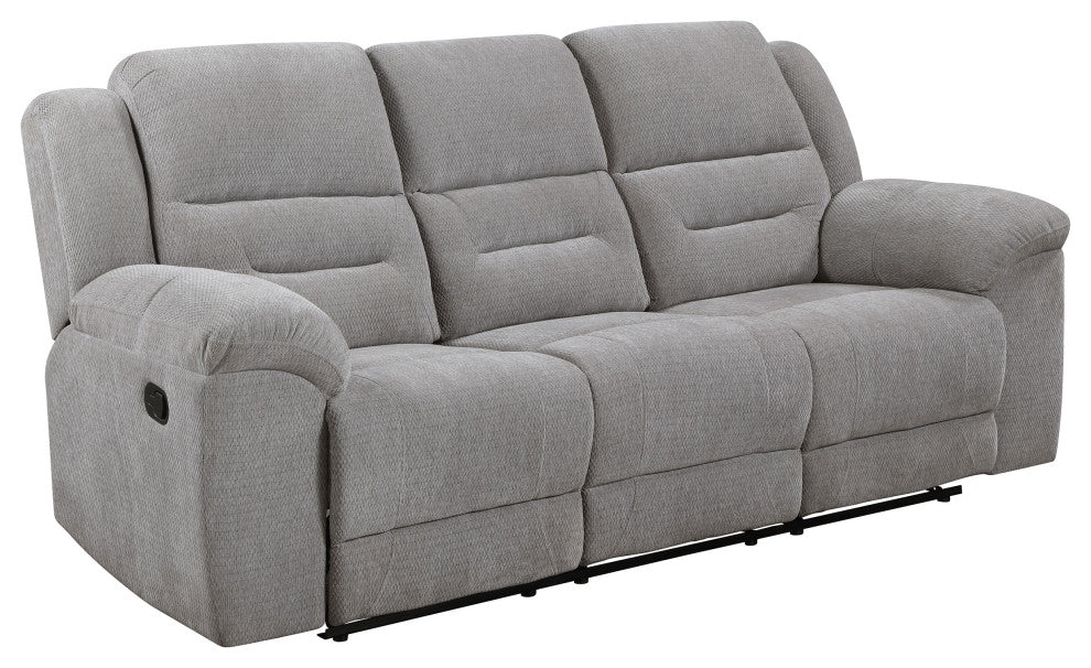 Gilson Chenille Upholstered Reclining Sofa Grey