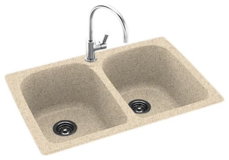 Swan 33x22x10 Solid Surface Kitchen Sink, 1-Hole, Bermuda Sand