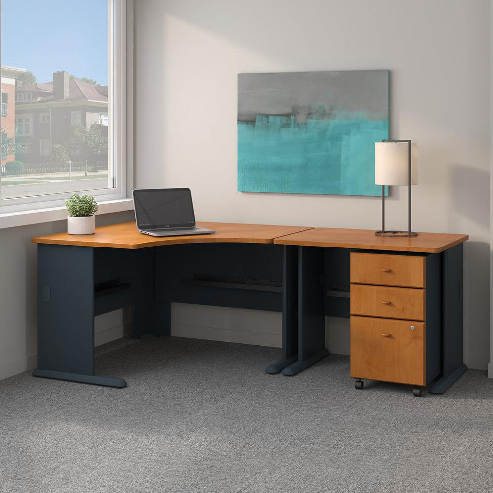 Series A 48W Corner Desk With 36W Return And Mobile File Cabinet