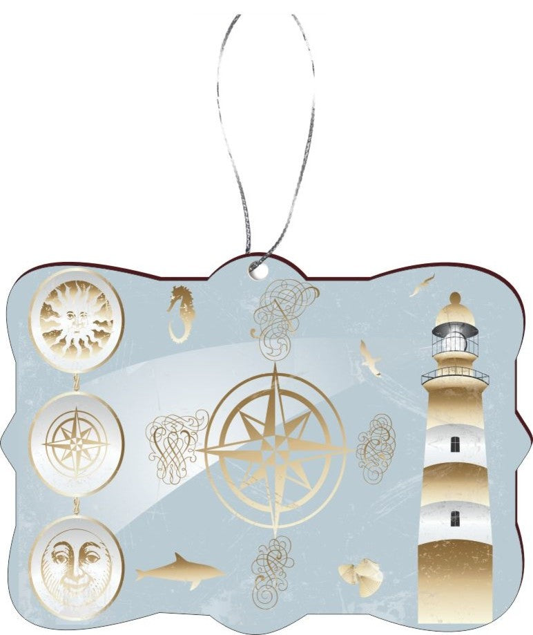Antique nautical and lighthouse Design Rectangle Christmas Tree Ornament