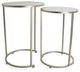 Nesting Round Accent Tables - Gold and Mirrored Metal Side Tables