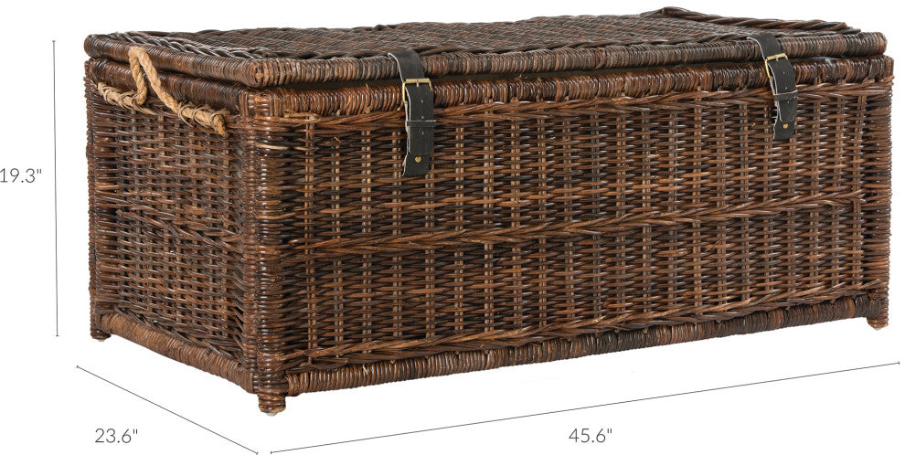 happimess Caden 46" Wicker Storage Trunk, Brown