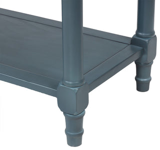 Console Table with Two Drawers and Bottom Shelf, Navy