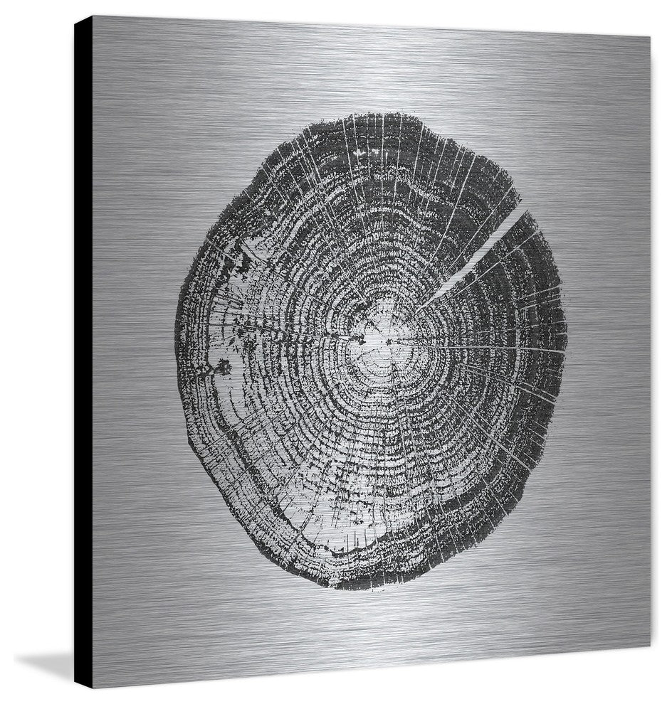 "Log Cutout Black" Painting Print on Brushed Aluminum