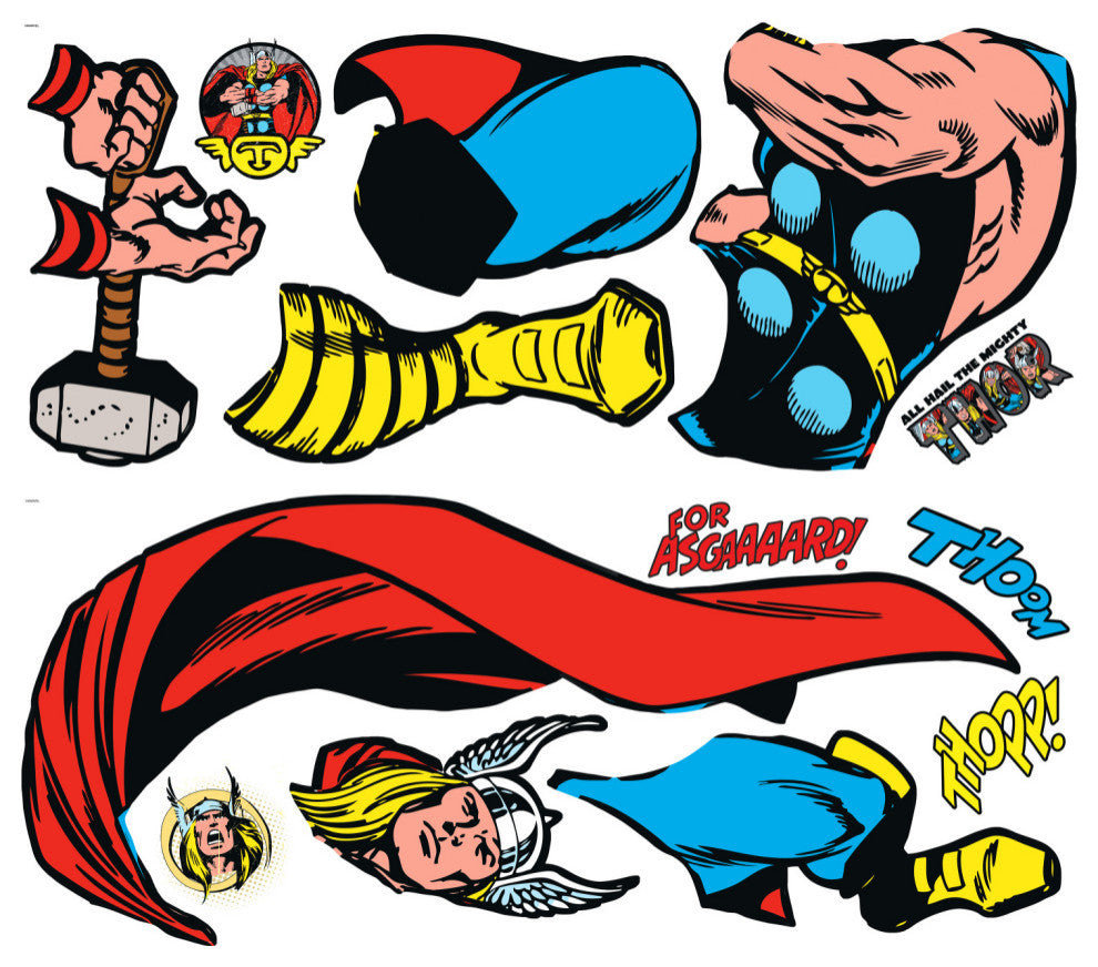 Marvel Classic Thor Comic Peel and Stick Giant Wall Decal
