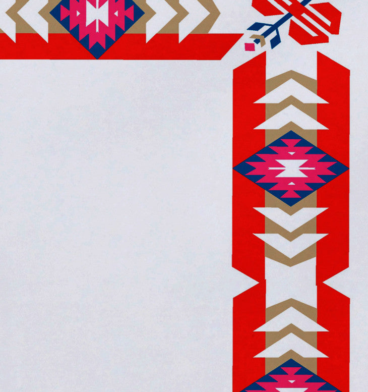 18"x14" Jodhpur Border, Geometric Print Placemat, Orange, Set of 4