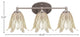Capri 3-Light Bath Bar, Brushed Nickel/Vanilla Leaf