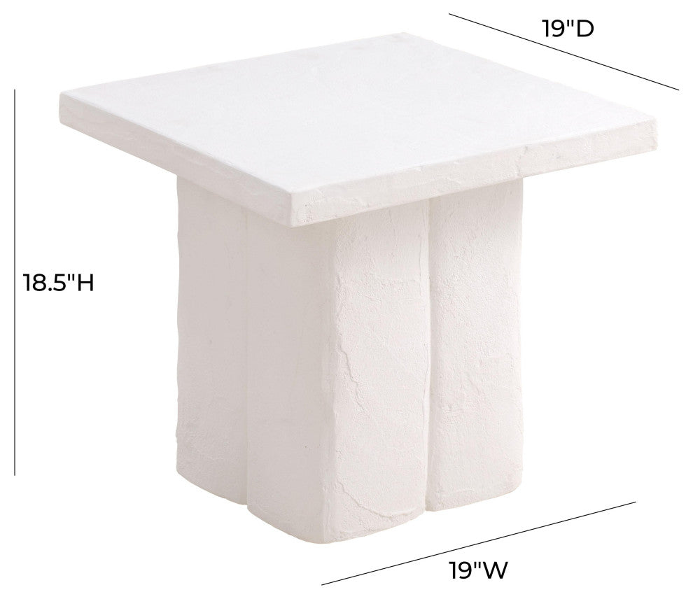 Kayla White Concrete Side Table