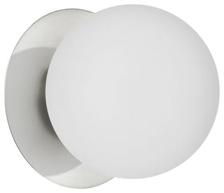 Polished Chrome Modern Wall With White Glass
